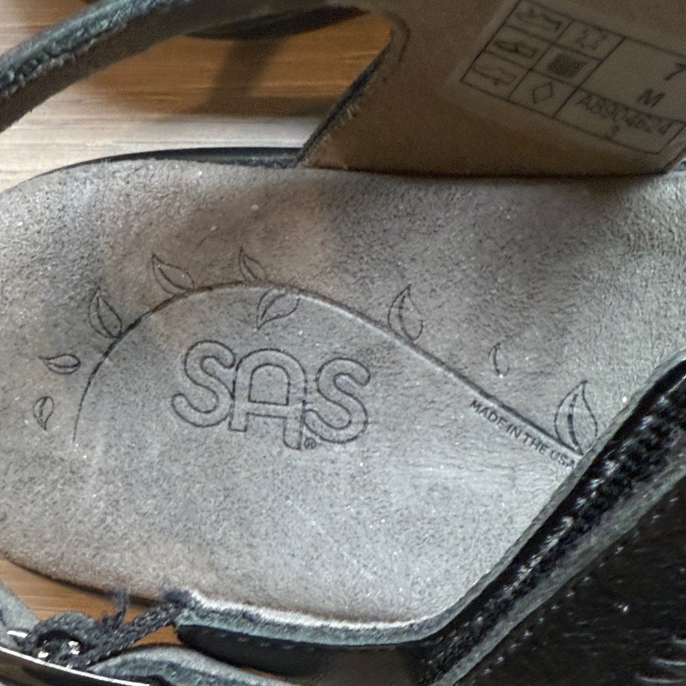 SAS Women's Nudu Black Embellished Strap Sandals Size 7 - Picture 3 of 6